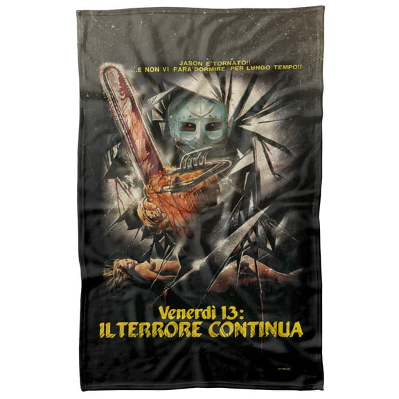 Friday The 13Th Blanket, 36'x58' International Chainsaw Poster Fleece Blanket
