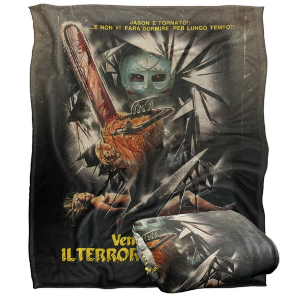 Friday The 13Th Blanket, 50'x60' International Chainsaw Poster Silky Touch Super Soft Throw Blanket