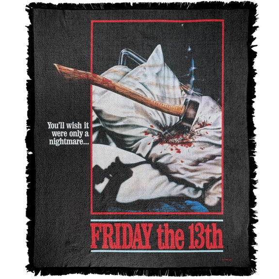 Friday The 13Th Blanket, 50'x60' Pillow Axe Poster Woven Tapestry Cotton Blend Fringed Throw Blanket