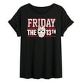 thumbnail image 1 of Friday The 13Th - Collegiate Jason Mask - Women's Oversized Graphic T-Shirt, 1 of 5