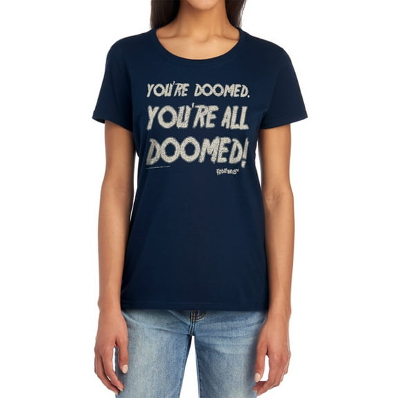 Friday The 13Th Doomed Women's T Shirt, Navy, Small