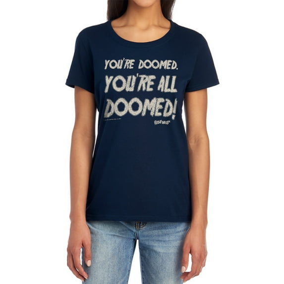 Friday The 13Th Doomed Women's T Shirt, Navy, X-Large