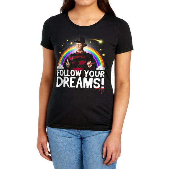 Friday The 13Th Follow Your Dreams Women's T Shirt (X-Large) Black