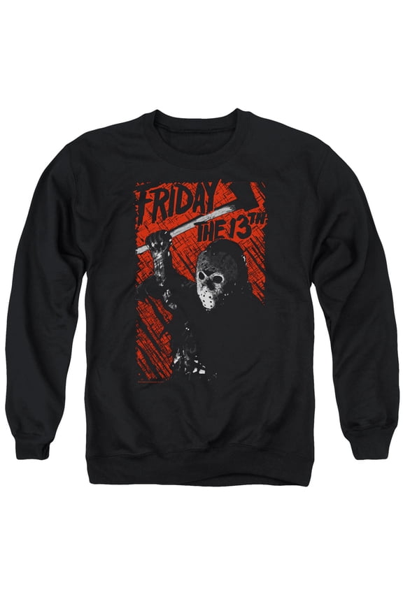 Sportswear WBM555-AS-1 Friday The 13th Jason Lives Adult Crewneck Sweatshirt, Black - Small