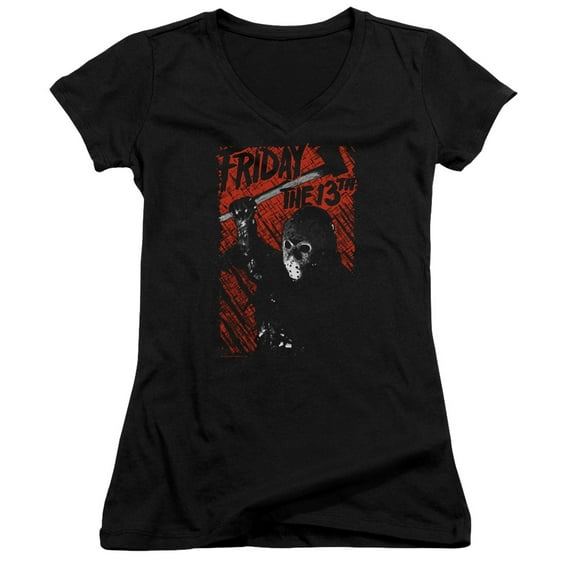 Friday The 13Th Jason Lives-Junior Women's T-Shirt V-Neck T-Shirt Black