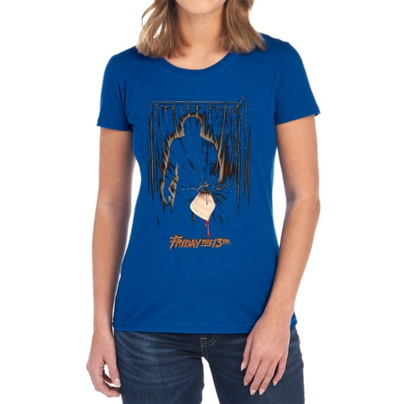 Friday The 13Th Part 3 Poster Women's T Shirt, Royal, X-Large