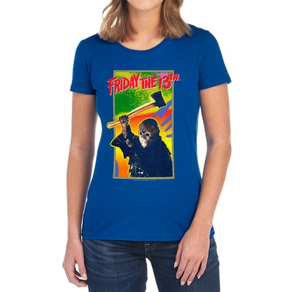 Friday The 13Th Retro Game Women's T Shirt, Royal, X-Large