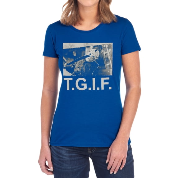 Friday The 13Th TGIF Women's T Shirt, Royal, Large