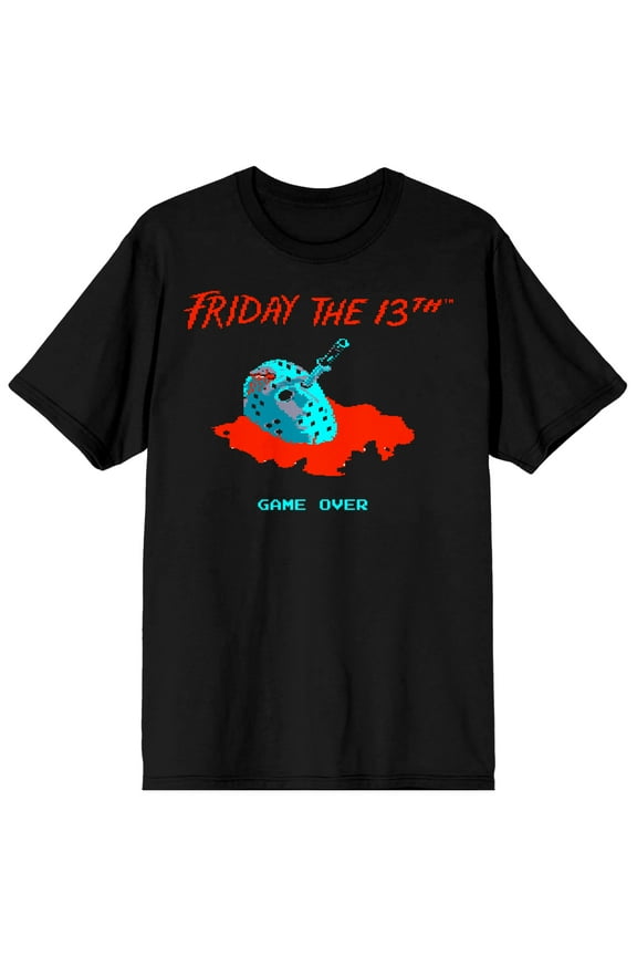 Friday The 13th 8 Bit Men's Black T-Shirt - L
