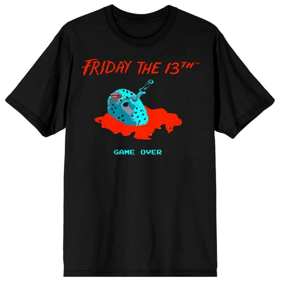 Friday The 13th 8 Bit Men's Black T-Shirt- XL