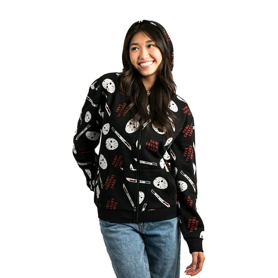 Friday The 13th AOP Adult Zip Up Hoodie-M