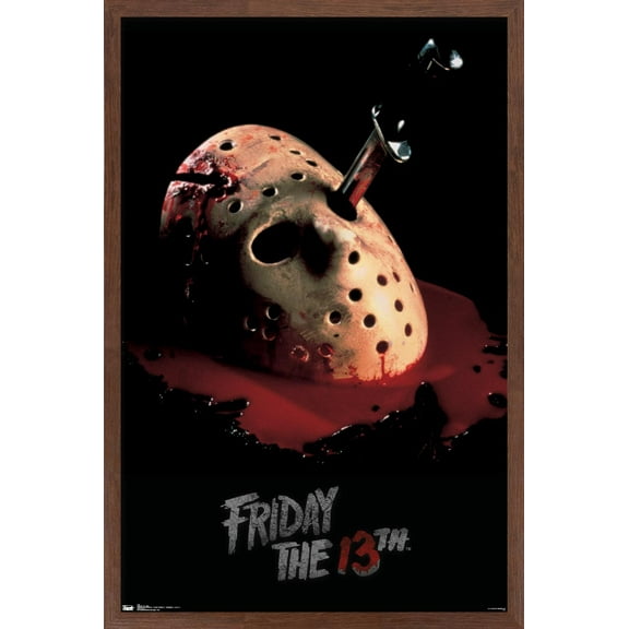 Friday The 13th - Bleeding Mask Wall Poster, 14.725" x 22.375", Framed