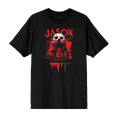 thumbnail image 1 of Friday The 13th Blood Splatter Jason Mask Crew Neck Short Sleeve Men's T-shirt-Large, 1 of 7
