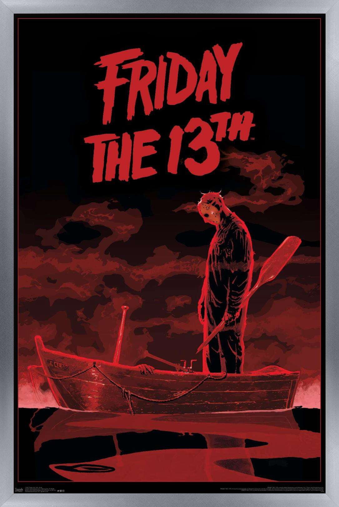 Friday The 13th - Boat Wall Poster, 14.725" x 22.375", Framed