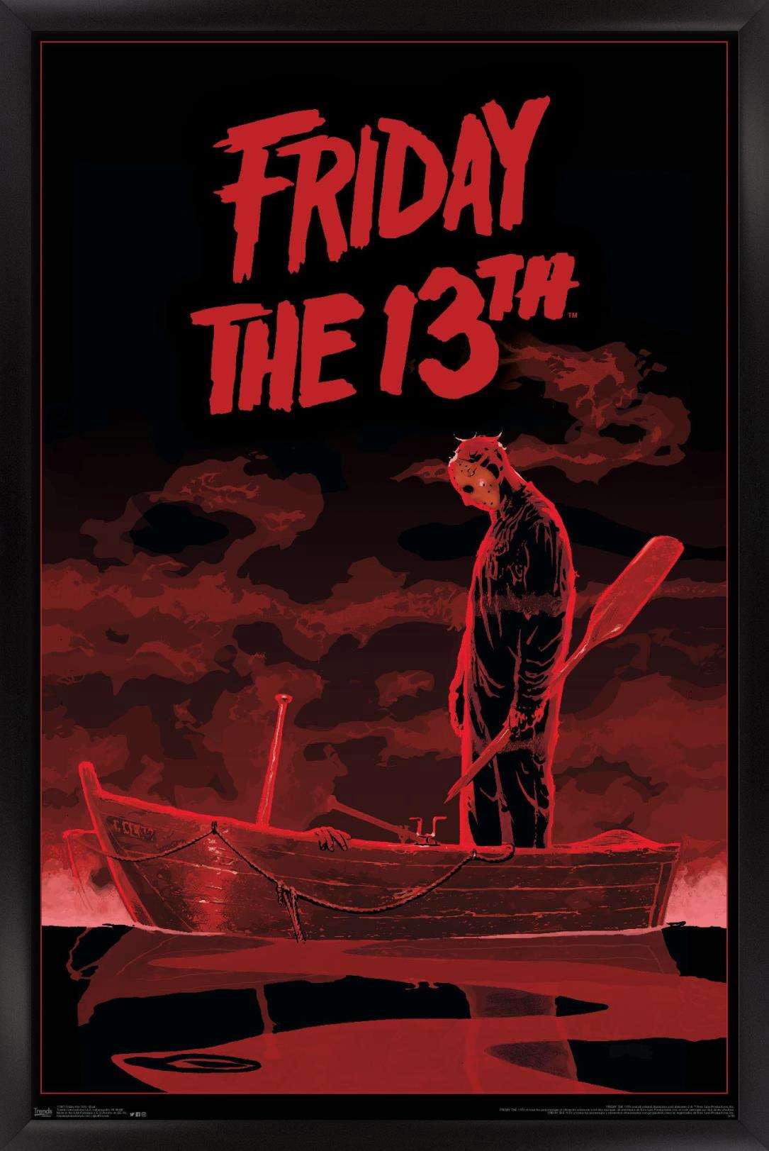 Friday The 13th - Boat Wall Poster, 14.725" x 22.375", Framed