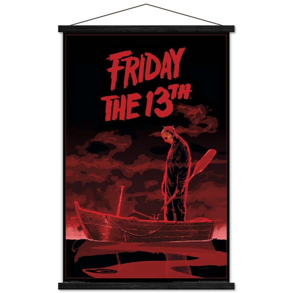 Friday The 13th - Boat Wall Poster with Wooden Magnetic Frame, 22.375" x 34"