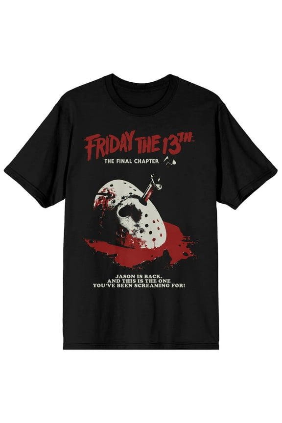 Friday The 13th Final Chapter Poster Men's Black T-shirt-XXL