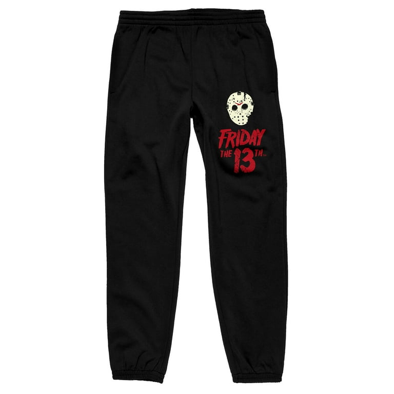 Friday The 13th I Love Friday Men s Black Graphic Sweatpants Large