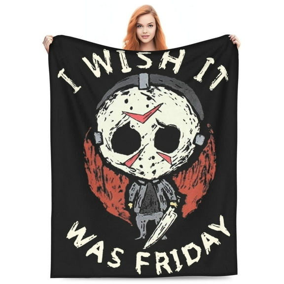 Friday The 13th I Wish It Was Friday Flannel Blanket Funny Ultra-Soft Micro Warm Throw Blanket Fleece Blanket Interesting Gift 40"X30"