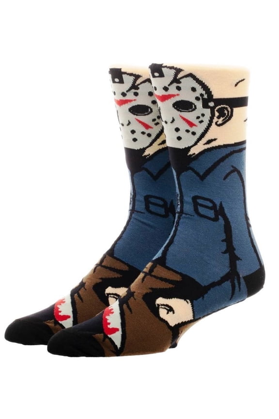 Friday The 13th Jason Character All Over Print Adult Size Crew Socks