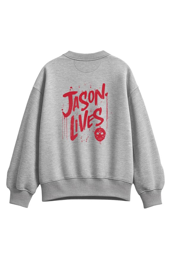 - Jason Lives Oversized Fleece Crew Sweatshirt