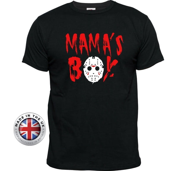 Friday The 13th Jason "Mama's Boy" black T Shirt Mens Unisex   Ladies Fitted