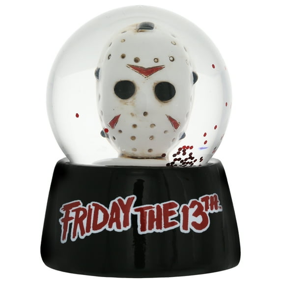 Friday The 13th Jason Mask Bust 45mm Mini Sculpted Snow Globe, Red, Silver Buffalo
