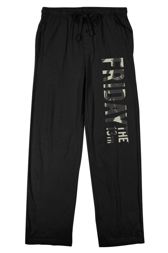 Friday The 13th Jason Men's Black Sleep Pajama Pants-Large