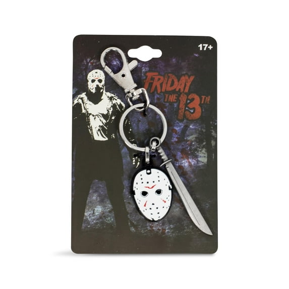 Friday The 13th Mask & Machete Sword Heavy Duty Metal Car & Backpack Keychain