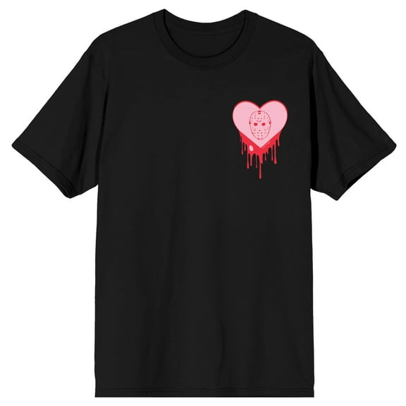 Friday The 13th Mask Mirror & Bloody Hand Crew Neck Short Sleeve Men's Black T-shirt-Medium