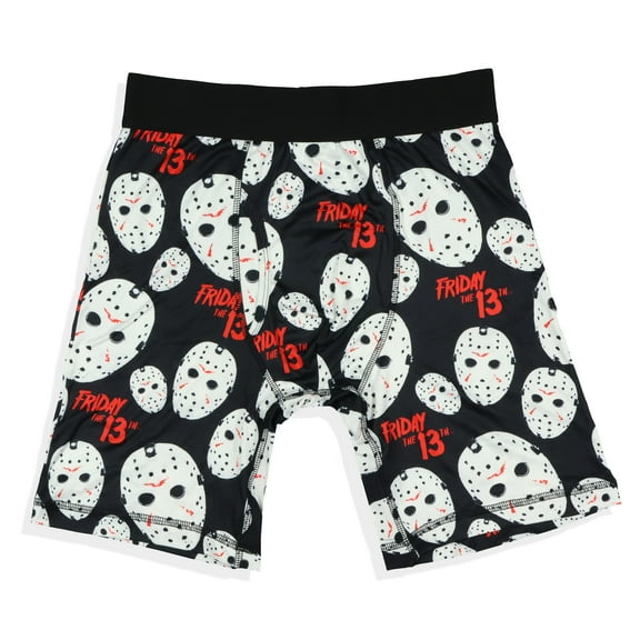 Friday The 13th Men's Boxer Briefs Jason Voorhees Mask Horror Movie All Over Design Tight Fit Underwear