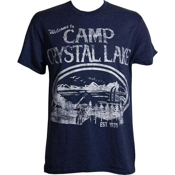 Friday The 13th Men's Camp Crystal Lake T-Shirt Heather Blue S