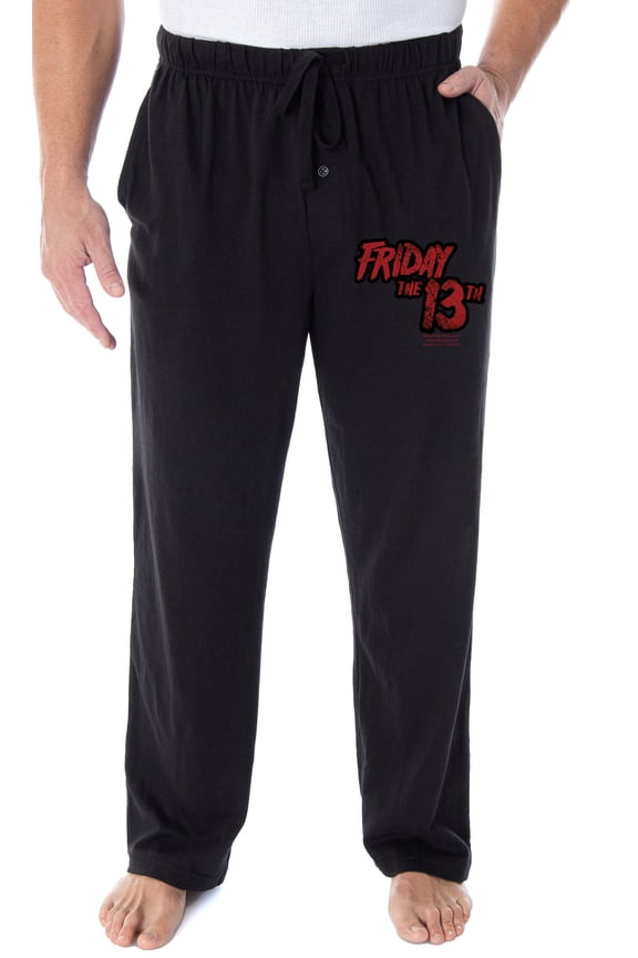 Friday The 13th Men's Movie Film Logo Loungewear Sleep Bottoms Pajama Pants