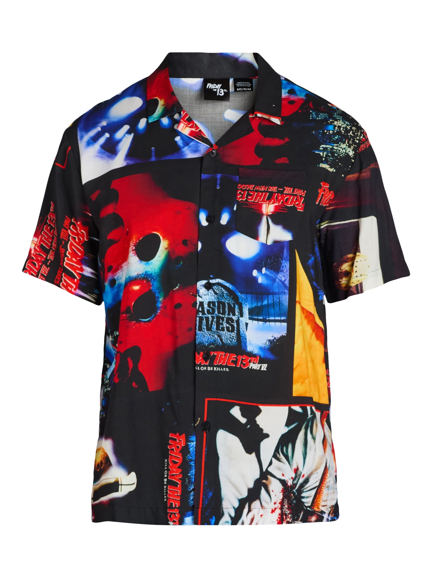 Friday the 13th Men's Graphic Print Shirt, XS-3XL, Halloween