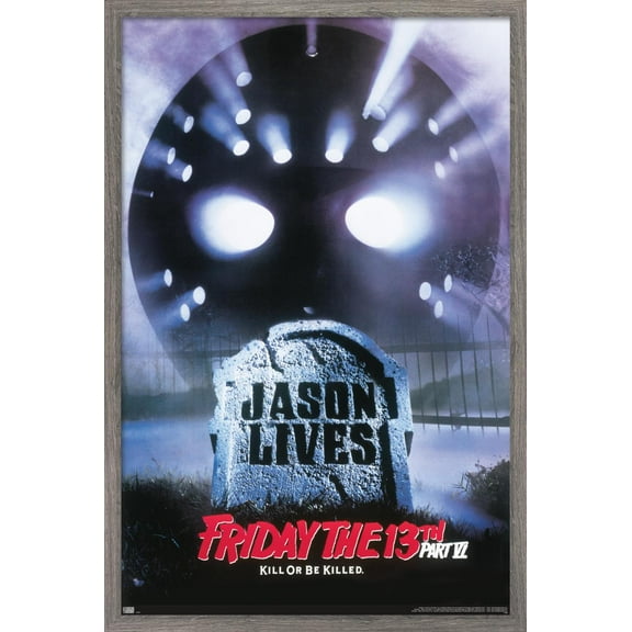 Friday The 13th Part Vi: Jason Lives - One Sheet Wall Poster, 14.725" x 22.375", Framed