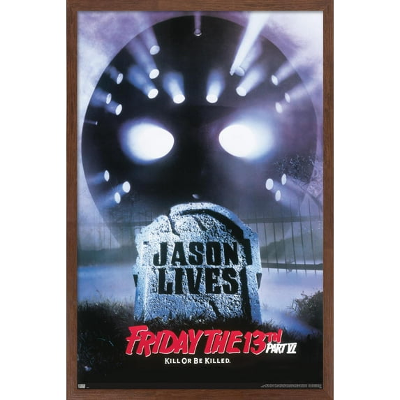 Friday The 13th Part Vi: Jason Lives - One Sheet Wall Poster, 14.725" x 22.375", Framed