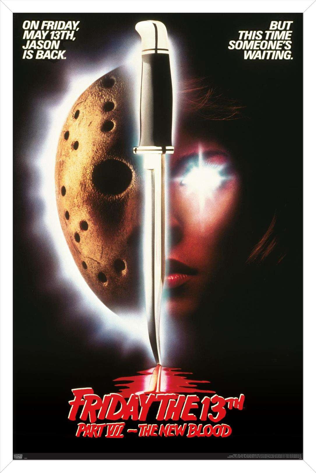 Friday The 13th Part ViI: The New Blood - One Sheet Wall Poster, 22.375" x 34", Framed