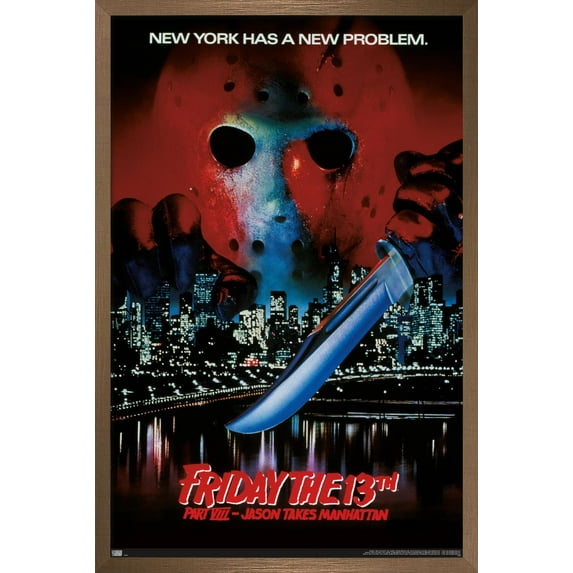 Friday The 13th Part ViII: Jason Takes Manhattan - One Sheet Wall Poster, 22.375" x 34", Framed