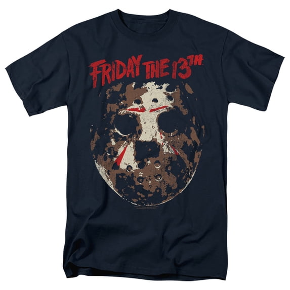 Friday The 13th - Rough Mask - Adult Unisex Short Sleeve T-Shirt - Blue