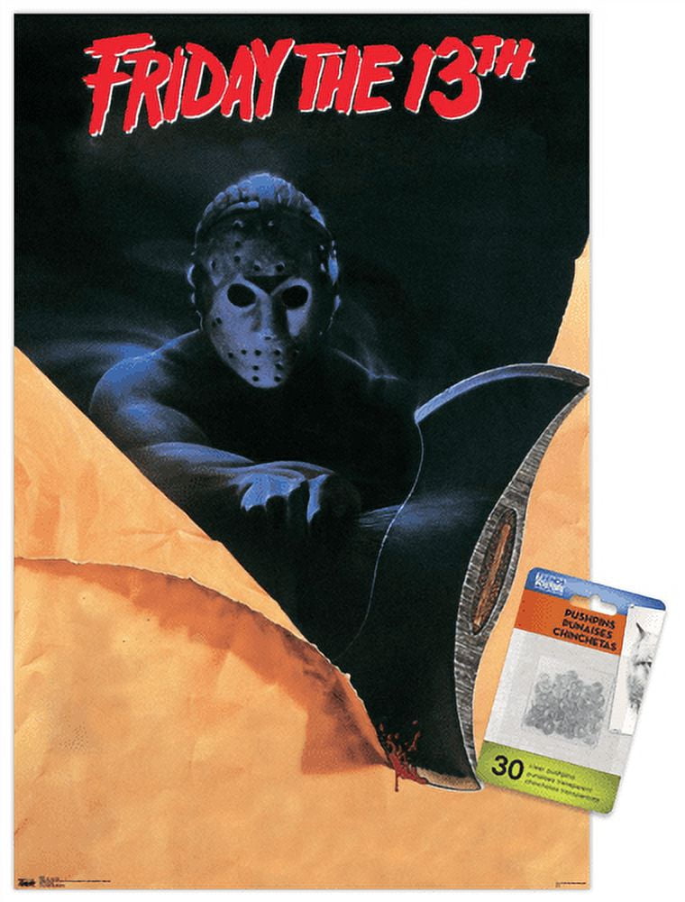 Friday The 13th - Slasher One Sheet Wall Poster with Push Pins, 14.725" x 22.375"