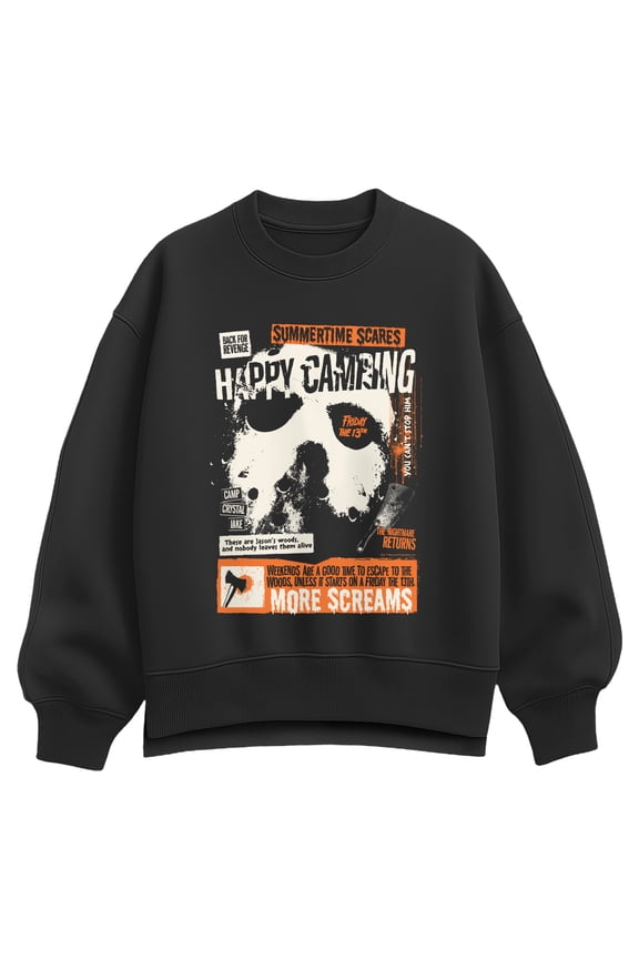 - Summertime Scares Jason - Women's Oversized Fleece Crew Sweatshirt