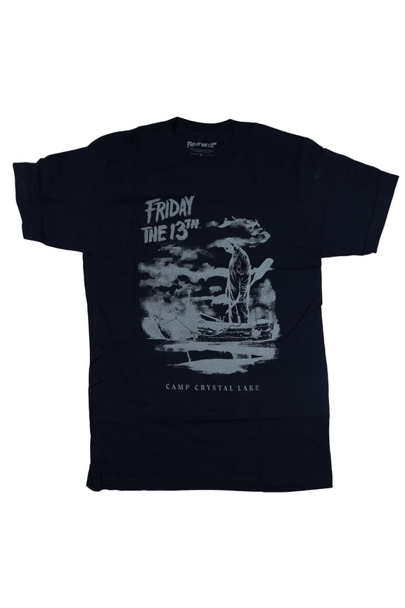 Friday The 13th T-Shirt Men's Camp Crystal Lake Eerie Scene Graphic Tee