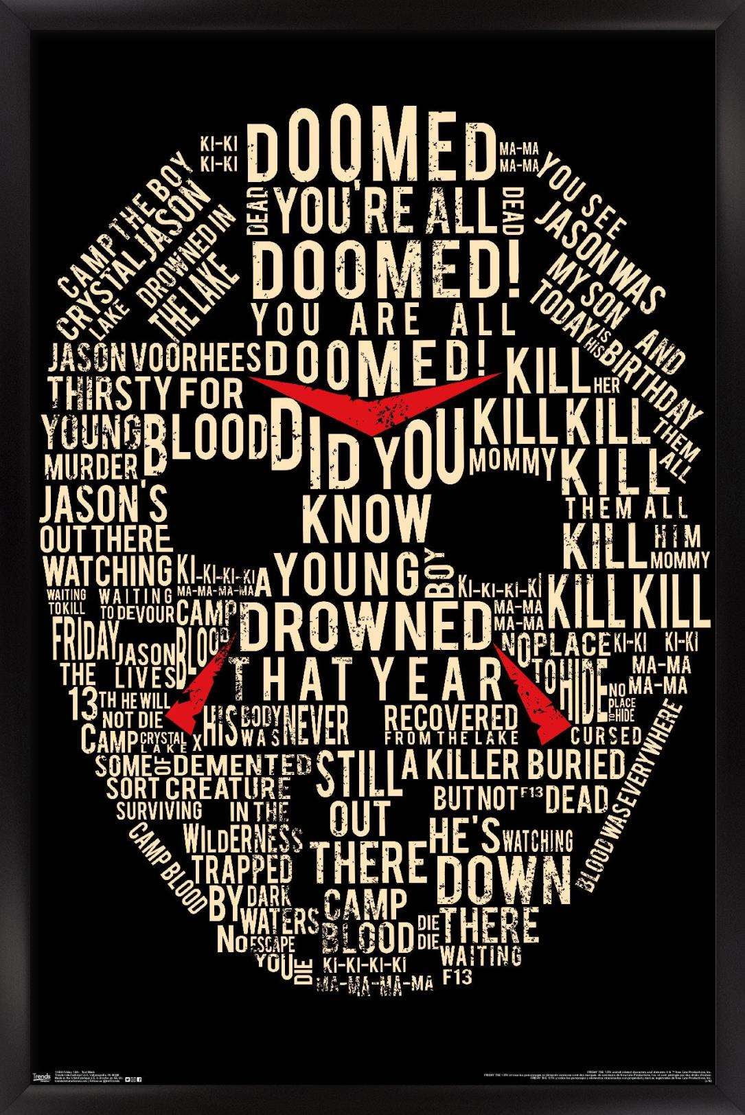 Friday The 13th - Text Mask Wall Poster, 14.725