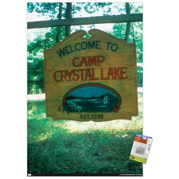 Friday The 13th - Welcome To Camp Crystal Lake Wall Poster with Push Pins, 22.375" x 34"