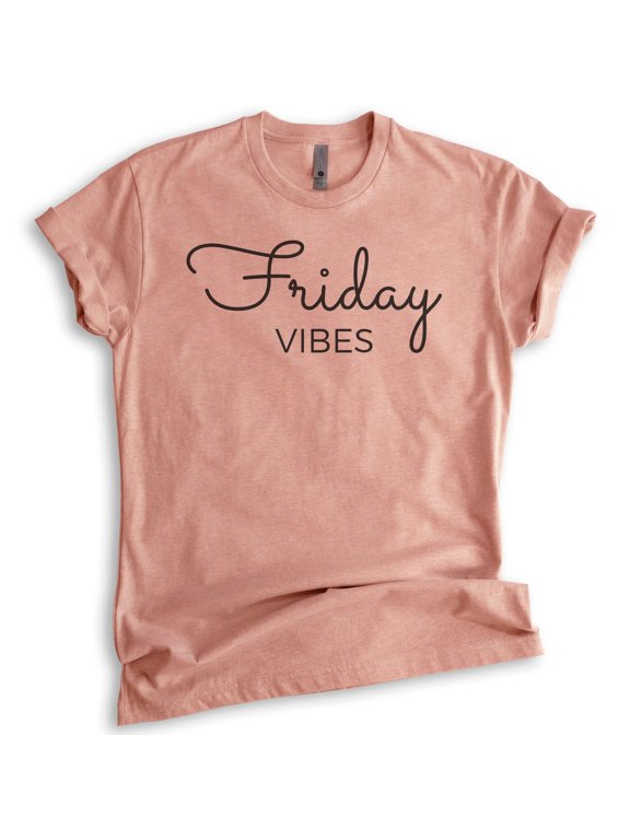 Friday Vibes Shirt, Unisex Women's Men's Shirt, Friday Shirt, Vibes Shirt, Chill Shirt, Weekend Shirt, Heather Sunset, Large