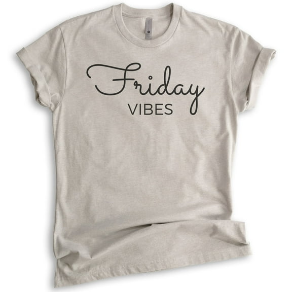 Friday Vibes Shirt, Unisex Women's Men's Shirt, Friday Shirt, Vibes Shirt, Chill Shirt, Weekend Shirt, Light Silk Gray, Small