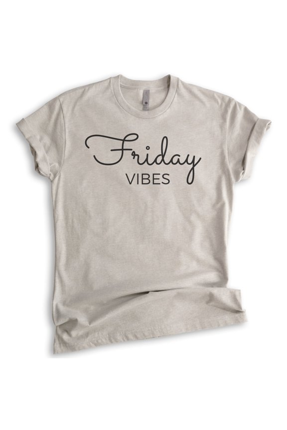Friday Vibes Shirt, Unisex Women's Men's Shirt, Friday Shirt, Vibes Shirt, Chill Shirt, Weekend Shirt, Light Silk Gray, X-Large