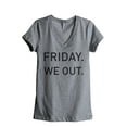 thumbnail image 1 of Friday We Out Women's Fashion Relaxed V-Neck T-Shirt Tee Heather Grey 2X-Large, 1 of 3