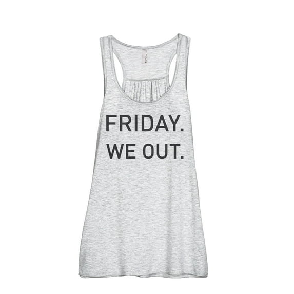 Friday We Out Women's Fashion Sleeveless Flowy Racerback Workout Yoga Tank Top Sport Grey X-Large