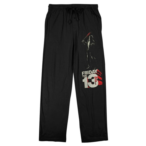 Friday the 13th 13 Logo Men's Black Graphic Sleep Pajama Pants-Medium
